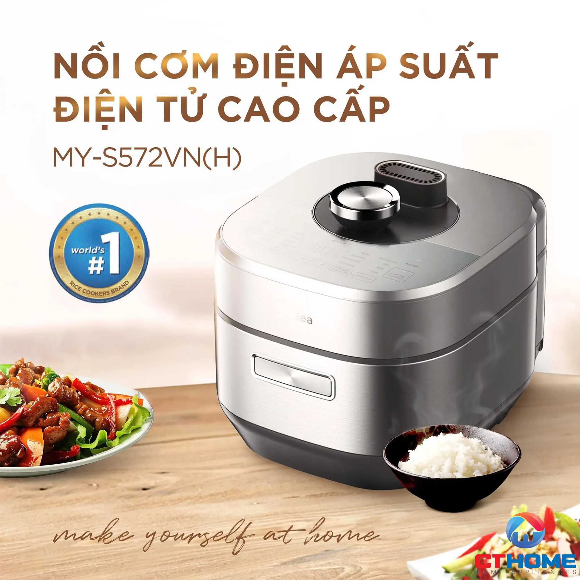 NỒI CƠM ĐIỆN TỬ ÁP SUẤT MIDEA MY-S572N MYS572N 3