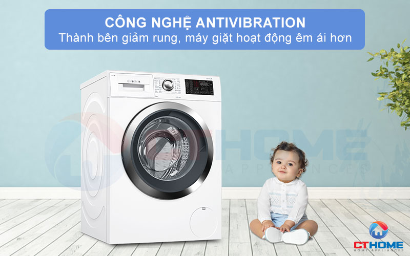 Công nghệ AntiVibration giúp giảm độ rung hai bên thành máy hơn