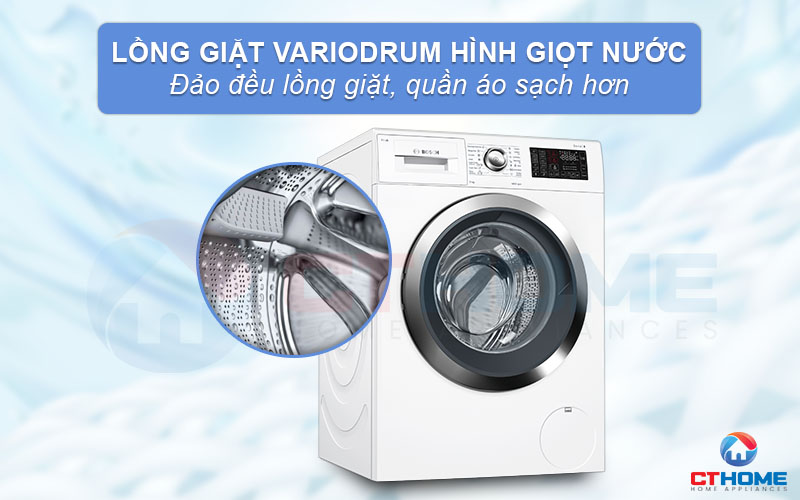 Lồng giặt hình giọt nước VarioDrum phân phối nước giặt đồng đều hơn