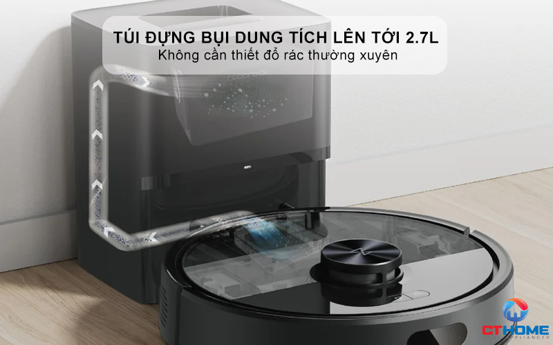 Túi đựng bụi dung tích lên tới 2.7L