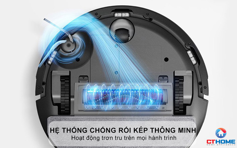 Hệ thống chống rối kép thông minh - Chổi cạnh thiết kế chuyên biệt