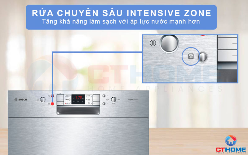 Tính năng rửa chuyên sâu Intensive Zone giúp tăng khả năng làm sạch ở giàn dưới