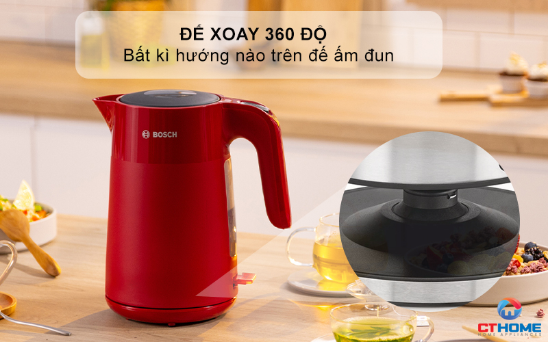 ẤM ĐUN NƯỚC SIÊU TỐC BOSCH TWK2M164 2400W MÀU ĐỎ 4