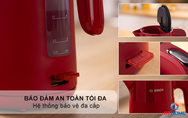 ẤM ĐUN NƯỚC SIÊU TỐC BOSCH TWK2M164 2400W MÀU ĐỎ 8
