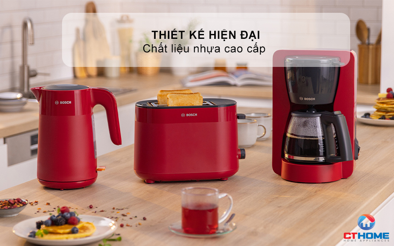 ẤM ĐUN NƯỚC SIÊU TỐC BOSCH TWK2M164 2400W MÀU ĐỎ 1