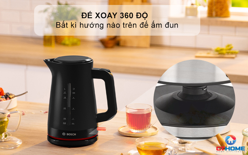 ẤM ĐUN NƯỚC SIÊU TỐC BOSCH TWK3M123 2400W MÀU ĐEN 6