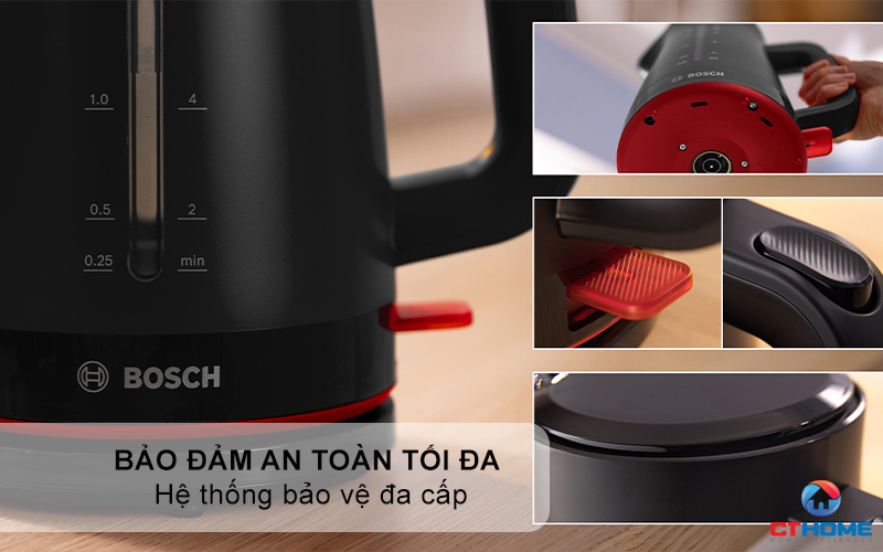 ẤM ĐUN NƯỚC SIÊU TỐC BOSCH TWK3M123 2400W MÀU ĐEN 5