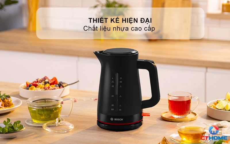 ẤM ĐUN NƯỚC SIÊU TỐC BOSCH TWK3M123 2400W MÀU ĐEN 1