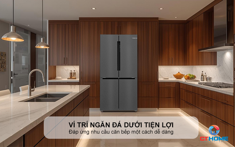 Vị trí ngăn đá dưới thông minh tiện lợi