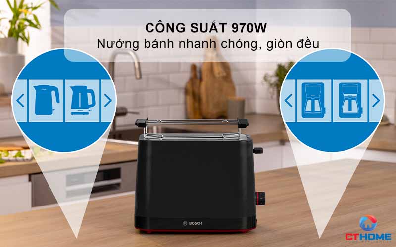 MÁY NƯỚNG BÁNH MÌ BOSCH TAT3M123 950W 2