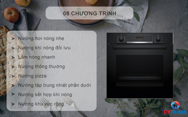 8 chế độ nướng đa dạng