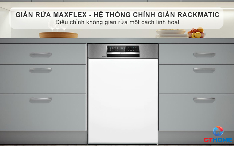 Giàn rửa MaxFlex linh hoạt đi kèm giàn thứ 3 cùng hệ thống chỉnh giàn RackMatic
