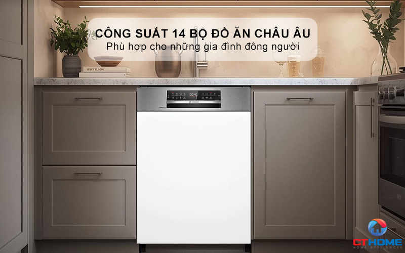 Dung tích lớn, sức chứa lên tới 14 bộ bát đĩa