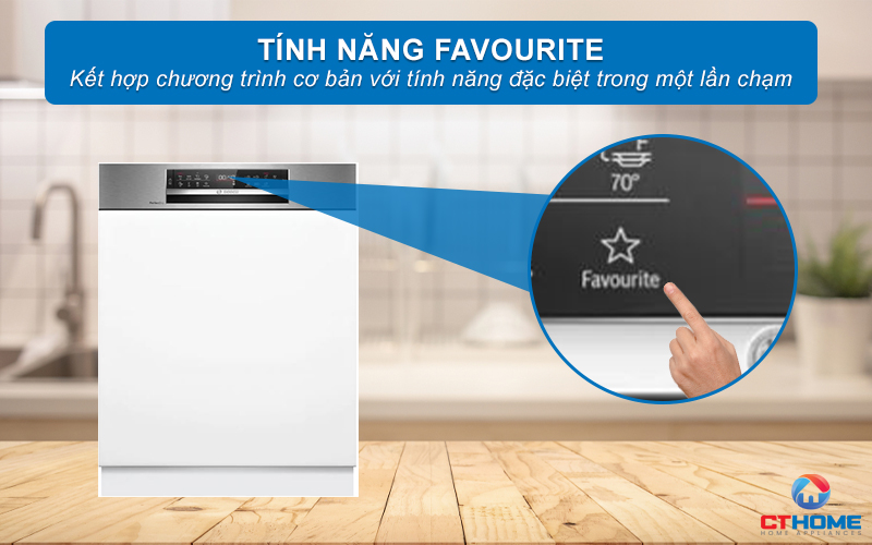 Kết hợp chương trình cơ bản với tính năng đặc biệt nhờ nút nhấn Favourite