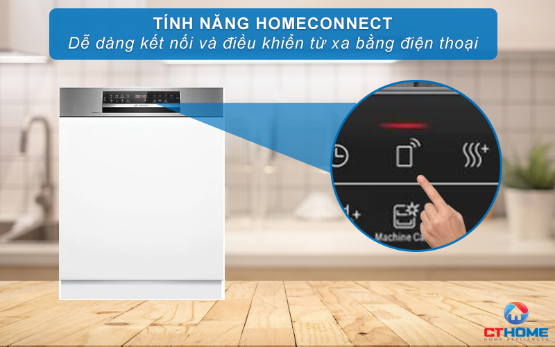 Kết nối và điều khiển máy rửa bát SMI6TCS01E từ xa thông qua Home Connect