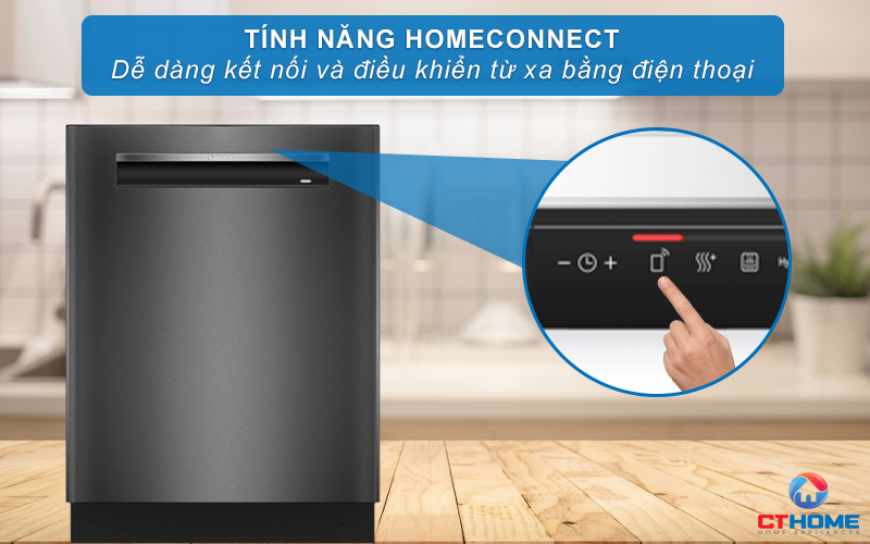 Kết nối và điều khiển máy rửa bát SMP6ZCC80S từ xa thông qua Home Connect