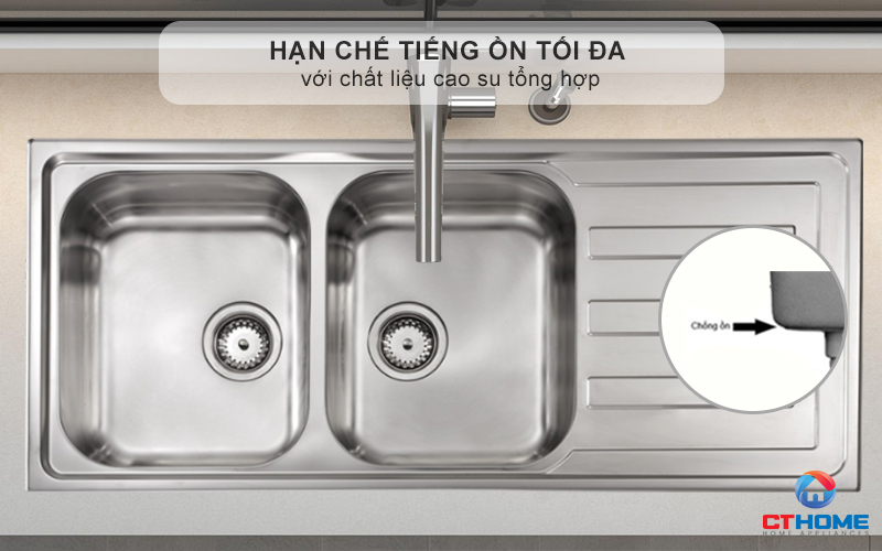 Hạn chế tiếng ồn tối đa với chất liệu cao su tổng hợp - không gian bếp luôn yên tĩnh