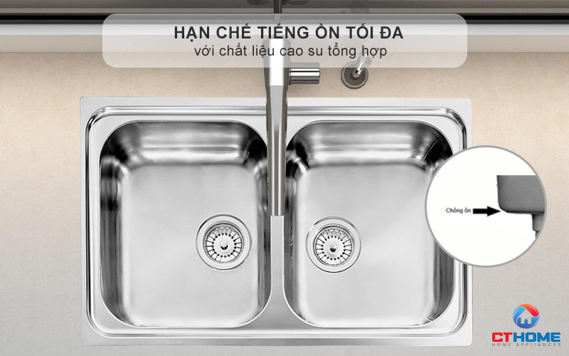 Hạn chế tiếng ồn tối đa với chất liệu cao su tổng hợp độ dày tiêu chuẩn - không gian bếp luôn yên tĩnh