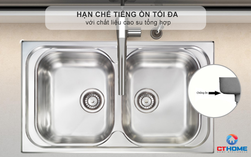 Hạn chế tiếng ồn tối đa với chất liệu cao su tổng hợp - không gian bếp luôn yên tĩnh