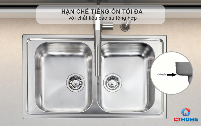 Hạn chế tiếng ồn tối đa với chất liệu cao su tổng hợp - không gian bếp luôn yên tĩnh