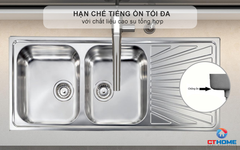 Hạn chế tiếng ồn tối đa với chất liệu cao su tổng hợp - không gian bếp luôn yên tĩnh