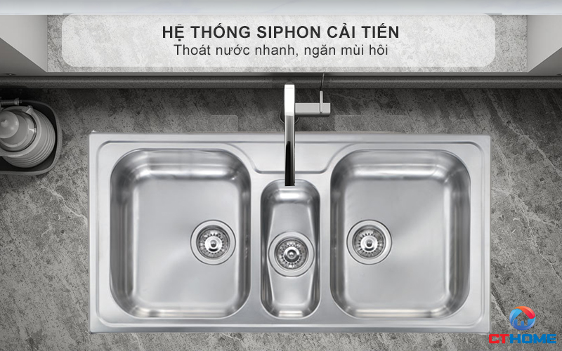 Hệ thống Siphon cải tiến thoát nước nhanh, ngăn mùi hôi