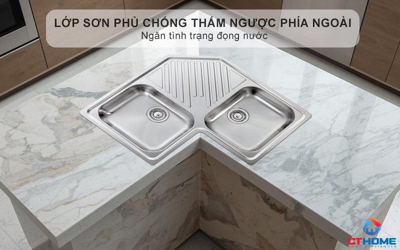 Lớp sơn phủ chống thấm ngược phía ngoài, ngăn tình trạng đọng nước