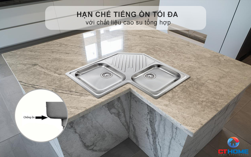 Hạn chế tiếng ồn tối đa với chất liệu cao su tổng hợp độ dày tiêu chuẩn - không gian bếp luôn yên tĩnh