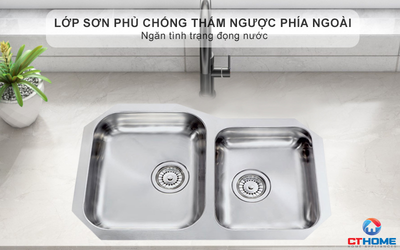 Lớp sơn phủ chống thấm ngược phía ngoài, ngăn tình trạng đọng nước