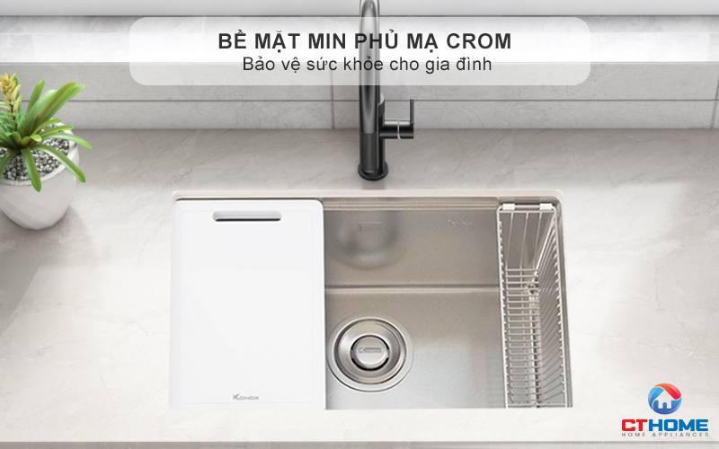 Bề mặt nhẵn mịn, phủ mạ Crom chống ăn mòn - Bảo vệ sức khỏe cho gia đình
