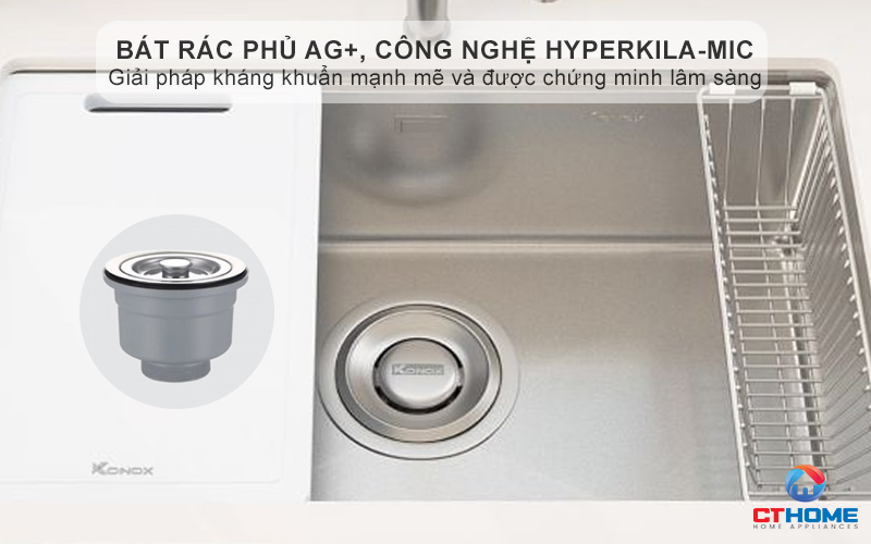 Bát rác phủ Nano Ag+ - công nghệ kháng khuẩn HYPERKILA-MIC