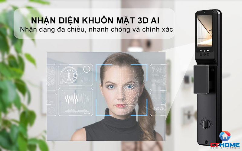 KHOÁ CỬA THÔNG MINH AVOLOCK AL 76TFV CẢM BIẾN VÂN TAY, KHUÔN MẶT AL76TFV 2