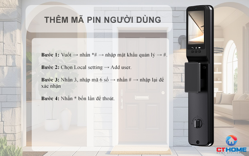 KHOÁ CỬA THÔNG MINH AVOLOCK AL 76TFV CẢM BIẾN VÂN TAY, KHUÔN MẶT AL76TFV 5