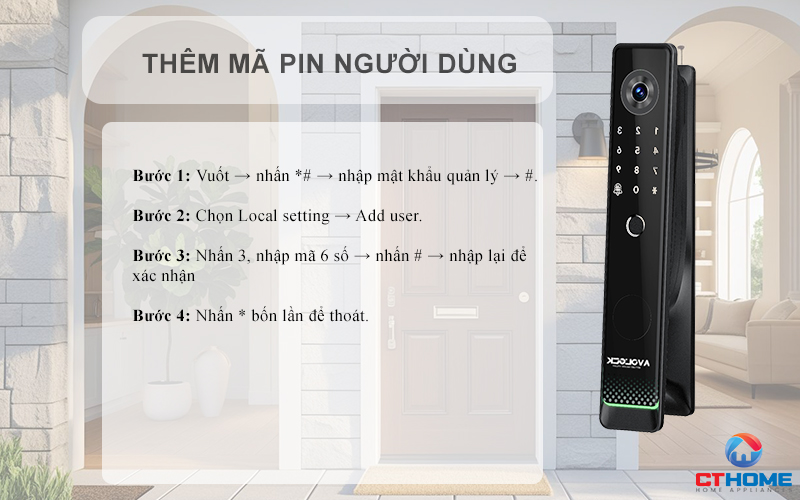KHOÁ CỬA THÔNG MINH AVOLOCK AL 81FRVT CẢM BIẾN VÂN TAY, KHUÔN MẶT AL81FRVT 4