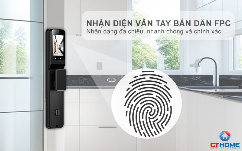 KHOÁ CỬA THÔNG MINH AVOLOCK AL 77TFV CẢM BIẾN VÂN TAY, KHUÔN MẶT MÀU ĐEN AL77TFV 3