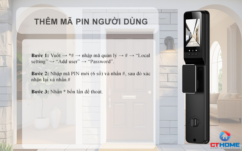 KHOÁ CỬA THÔNG MINH AVOLOCK AL 77TFV CẢM BIẾN VÂN TAY, KHUÔN MẶT MÀU ĐEN AL77TFV 6