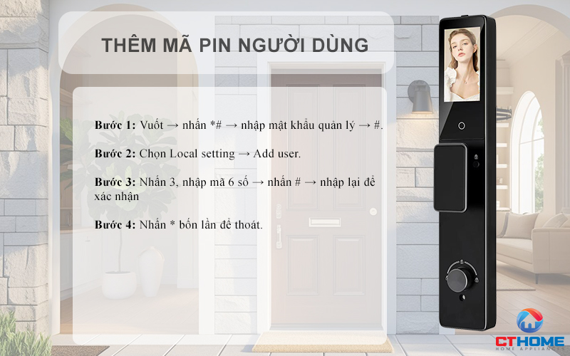 KHOÁ CỬA THÔNG MINH AVOLOCK AL 78TFV CẢM BIẾN VÂN TAY, KHUÔN MẶT AL78TFV 6