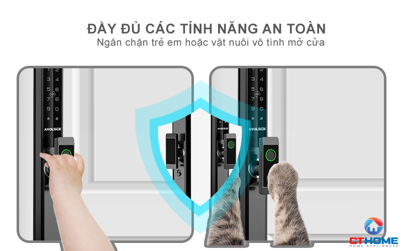 KHÓA CỬA NHÔM AVOLOCK AN 383 NHẬN DIỆN VÂN TAY AN383 8