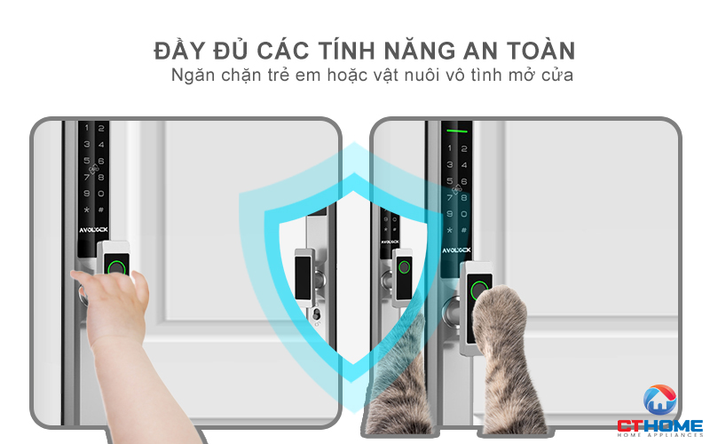 KHÓA CỬA NHÔM AVOLOCK AN 384 NHẬN DIỆN VÂN TAY AN384 8