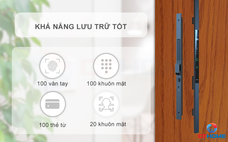 KHOÁ CỬA NHÔM AVOLOCK AN 390 NHẬN DIỆN VÂN TAY, KHUÔN MẶT AN390 10