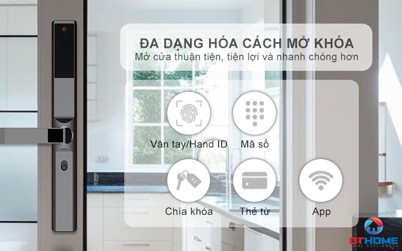 KHÓA CỬA NHÔM AVOLOCK AN 393 MÀU ĐEN NHẬN DIỆN VÂN TAY AN393 9