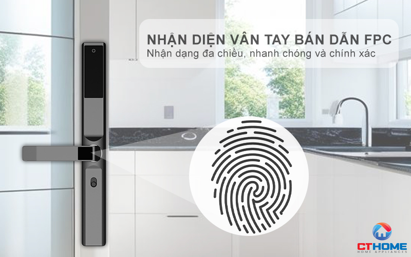 KHÓA CỬA NHÔM AVOLOCK AN 393 MÀU ĐEN NHẬN DIỆN VÂN TAY AN393 2
