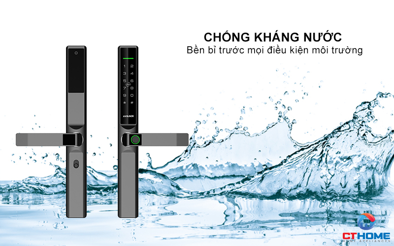 KHÓA CỬA NHÔM AVOLOCK AN 393 MÀU ĐEN NHẬN DIỆN VÂN TAY AN393 3