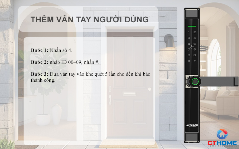 KHÓA CỬA NHÔM AVOLOCK AN 394 NHẬN DIỆN VÂN TAY AN394 2