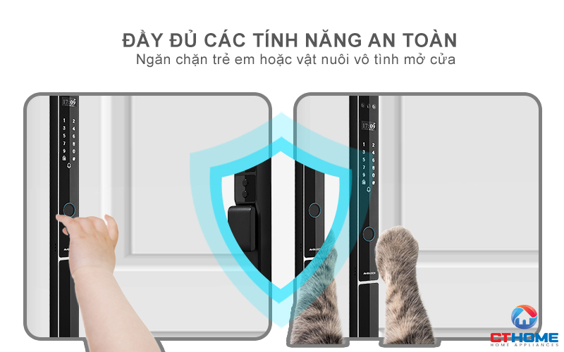 KHÓA CỬA NHÔM AVOLOCK AN 396 NHẬN DIỆN VÂN TAY AN396 9