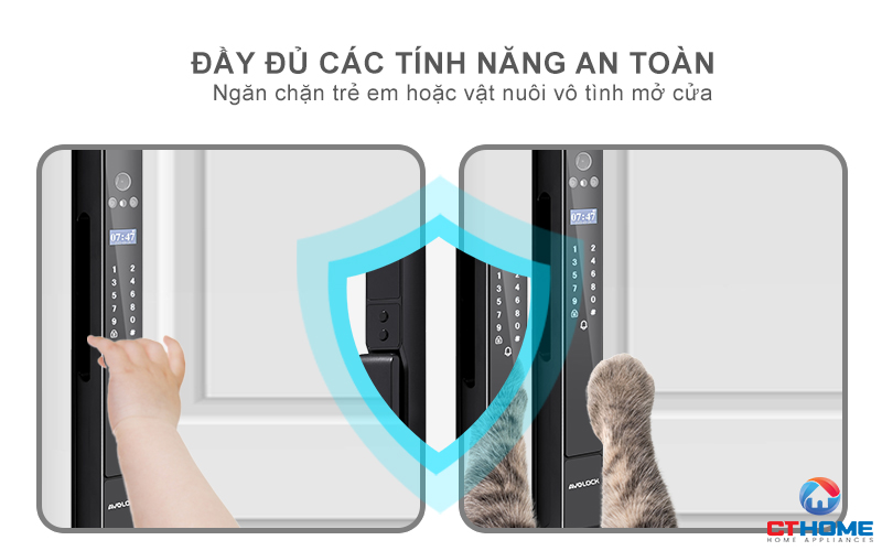 KHÓA CỬA NHÔM AVOLOCK AN 398 NHẬN DIỆN VÂN TAY, KHUÔN MẶT AN398 8