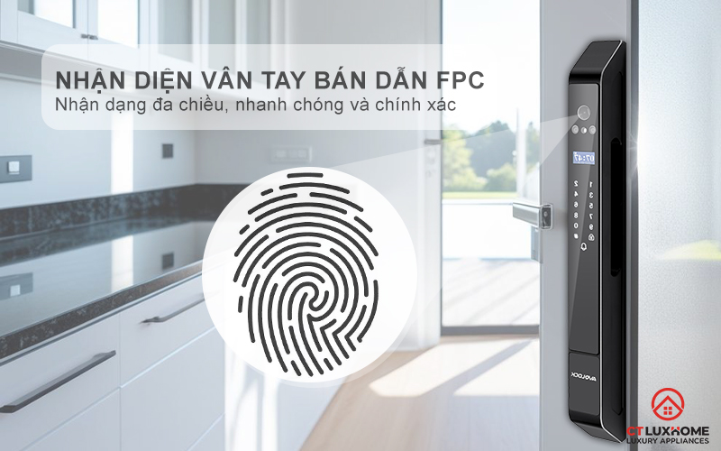 KHÓA CỬA NHÔM AVOLOCK AN 398 NHẬN DIỆN VÂN TAY, KHUÔN MẶT AN398 2