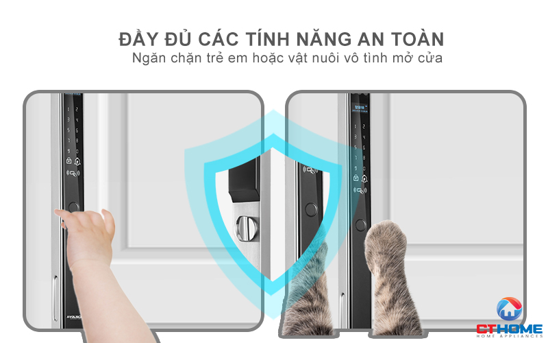 KHÓA CỬA NHÔM AVOLOCK AN 399F MÀU XÁM NHẬN DIỆN VÂN TAY, KHUÔN MẶT AN399F 10
