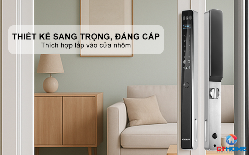 KHÓA CỬA NHÔM AVOLOCK AN 399F MÀU XÁM NHẬN DIỆN VÂN TAY, KHUÔN MẶT AN399F 1