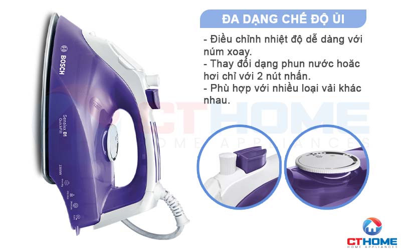 Kiểm soát hơi nước dễ dàng theo từng nhu cầu sử dụng